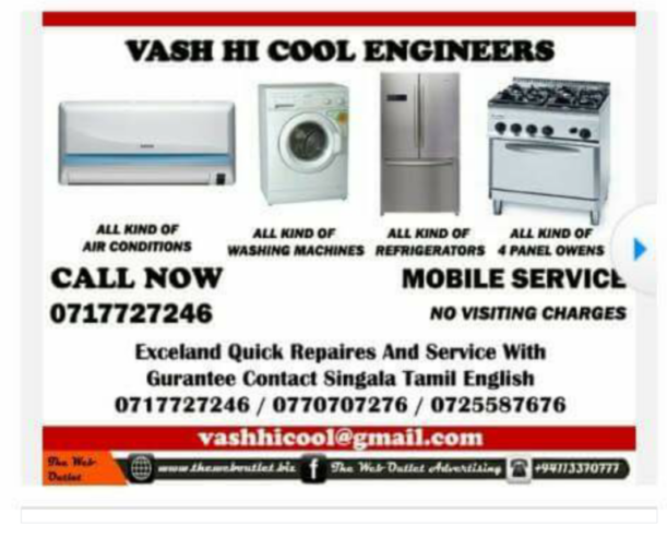 0717727246 Inverter washing machine and refrigerator repair repair Kotte