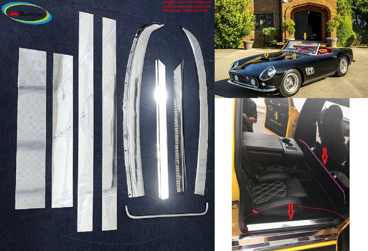 Ferrari 250 GT SWB California Spyder(1952-1964) front glass trims by stainless steel new