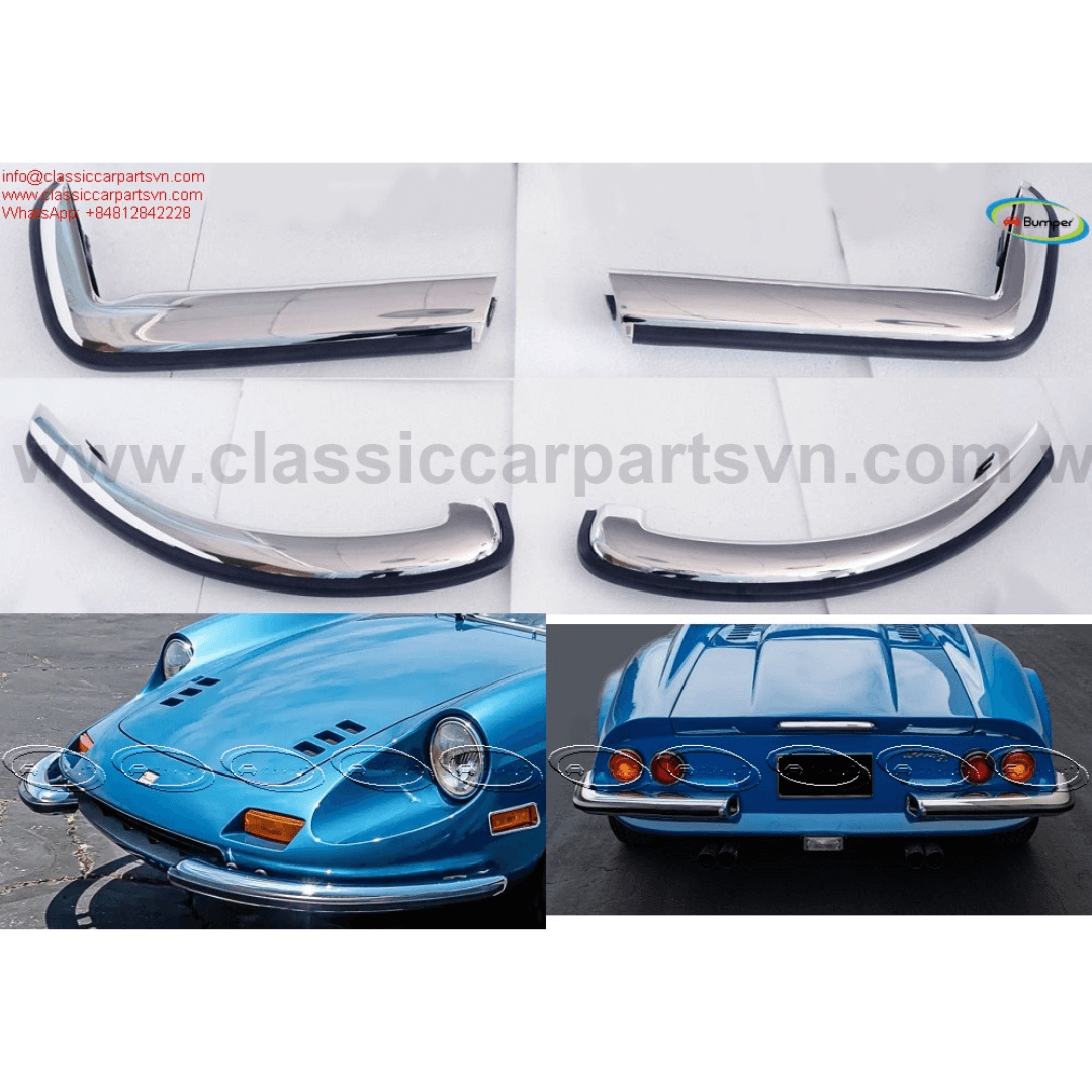 Ferrari Dino 246 GT and GTS bumpers by stainless steel new